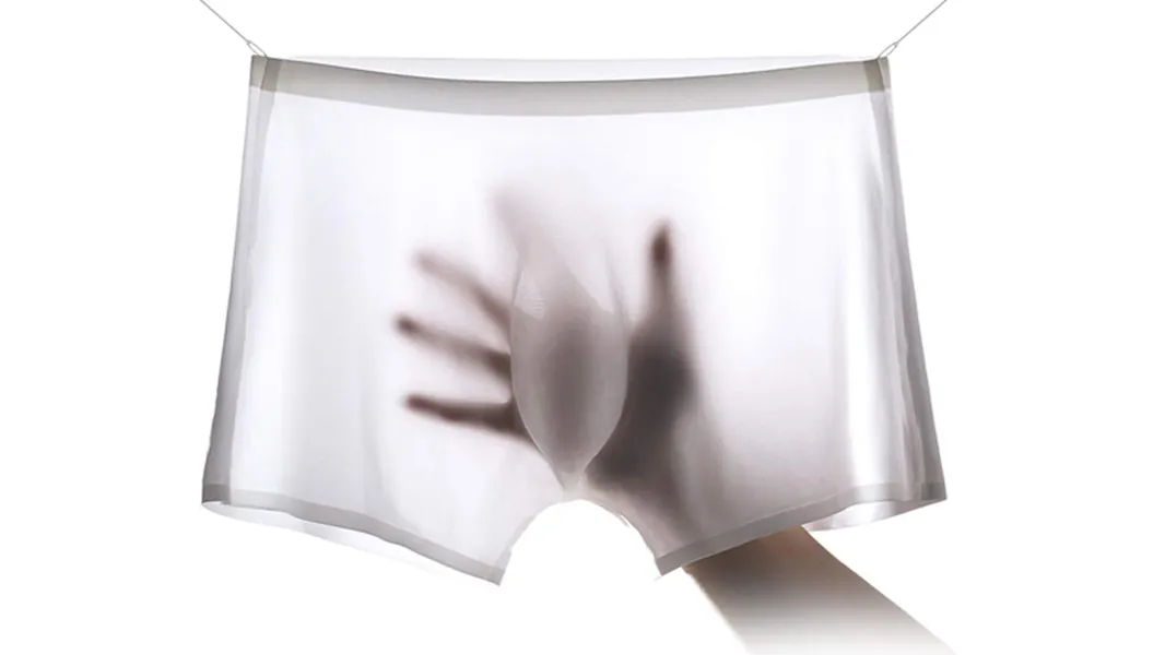 Digital baby Men's Traceless Underwear Ice Silk Boxer Brief Sexy See-Through Transparent Briefs