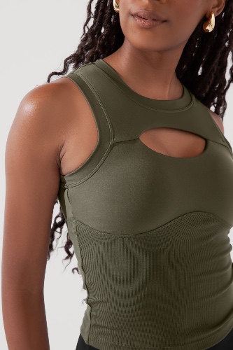 Peekaboo Crew Tank - Ivy | L
