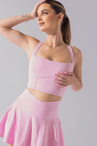 Daphne Corset Crop Top - Bubblegum | L