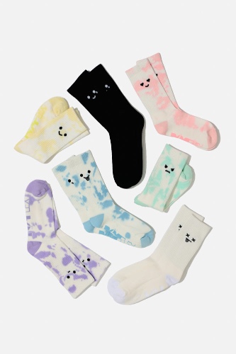 Mixed Emotions Mid-Calf Gym Sock Set - 7 Pack | 5-7