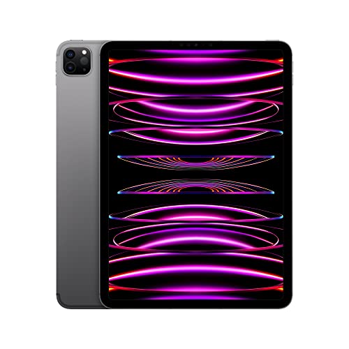 Apple iPad Pro 11-inch (4th Generation): with M2 chip, Liquid Retina Display, 128GB, Wi-Fi 6E + 5G Cellular, 12MP front/12MP and 10MP Back Cameras, Face ID, All-Day Battery Life – Space Gray - WiFi + Cellular - 128 GB - Space Gray