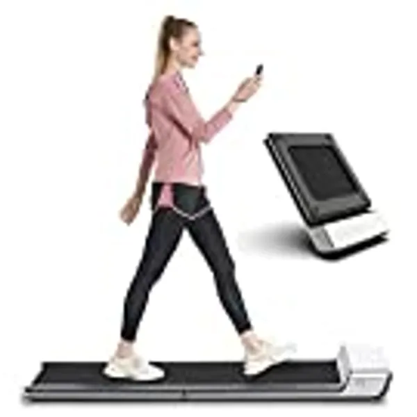 WalkingPad Folding Treadmill, Ultra Slim Foldable Treadmill Smart Fold Walking Pad Portable Safety Non Holder Gym and Running Device P1 Grey 0.5-3.72MPH