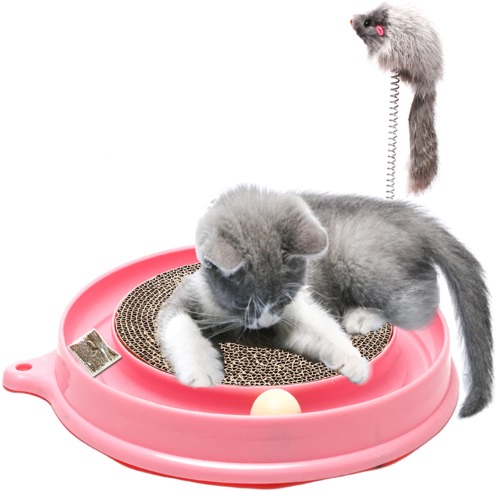 AUOON Cat Scratcher Toy, Cat Toy, Scratch Pad,Post Pad Interactive Training Exercise Mouse Play Toy with Ball