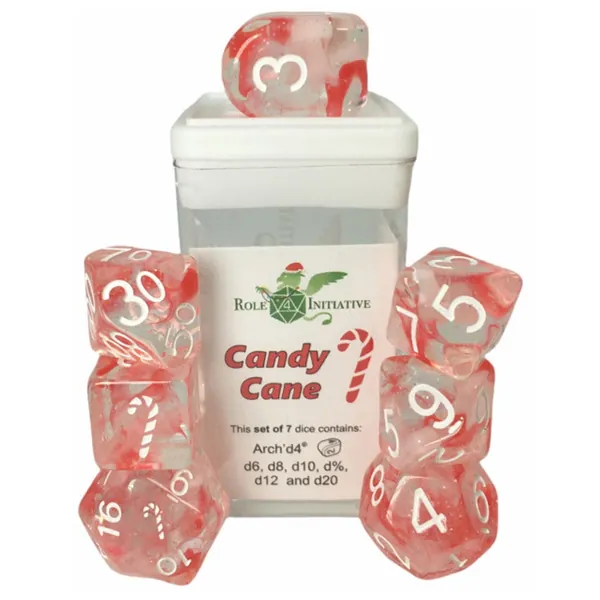 Diffusion Candy Cane with Arch'd4 & Balance'd20 7pcs Dice Set [In Stock] [Pre-order]