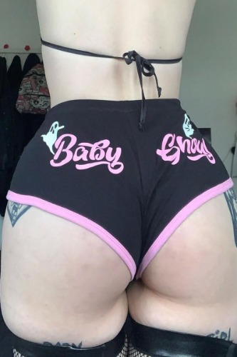 Baby Ghoul Pink Trim Short Shorts | XL