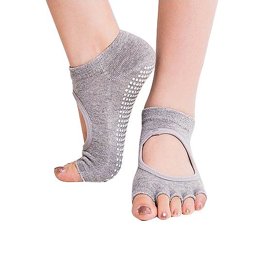 Peep Toe Yoga Socks 3 Pair Pack - 3 Pair Pk: B (Purple/Black/Blue)