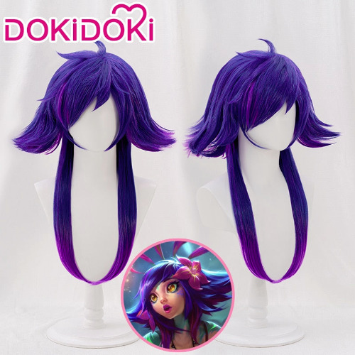 【Ready For Ship】DokiDoki Game League of Legends Cosplay Neeko Cosplay Wig Curious Chameleon Short Purple | Neeko