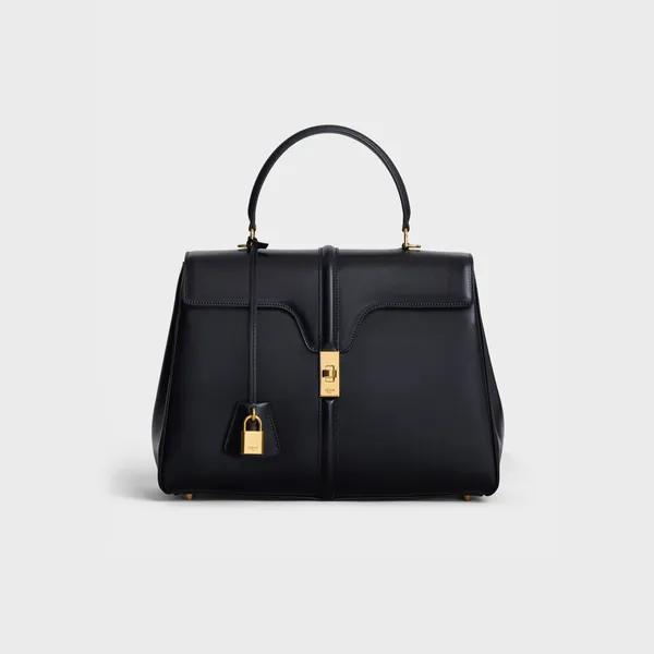 Celine CLASSIQUE 16 BAG IN SATINATED CALFSKIN | Black