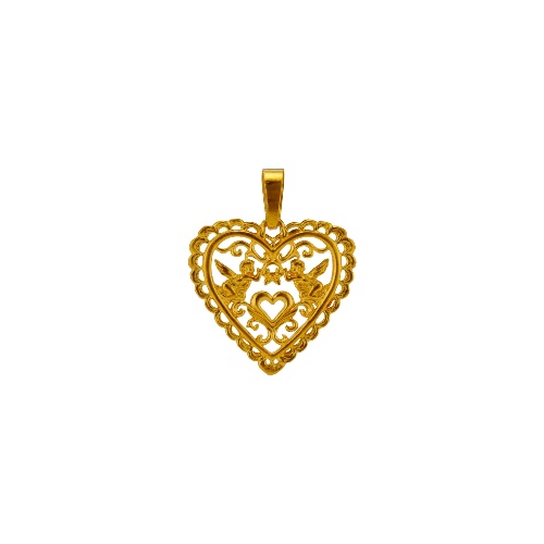 Mene 24 Karat Mini Lace Heart Pendant 