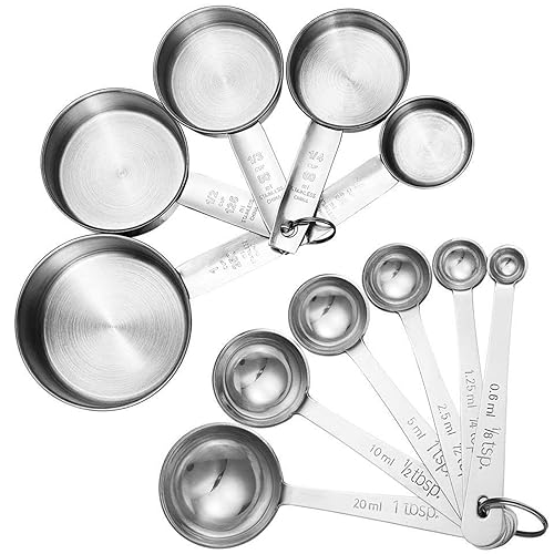 11 Piece Stainless Steel Measuring Spoons Cups Set