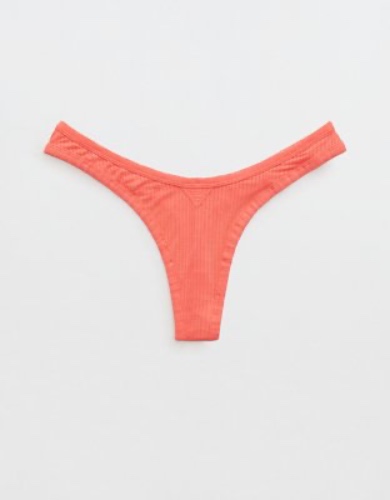 Aerie Modal Ribbed High Cut Thong Underwear