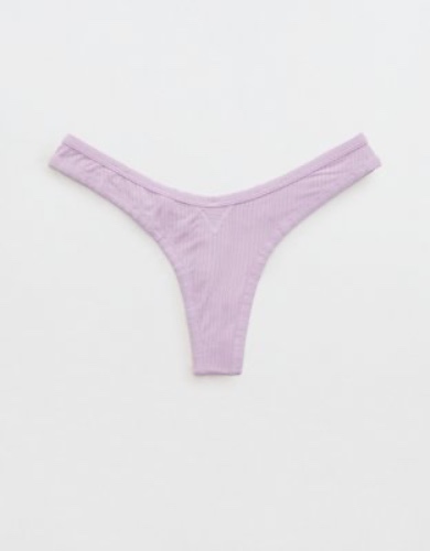 Aerie Modal Ribbed High Cut Thong Underwear