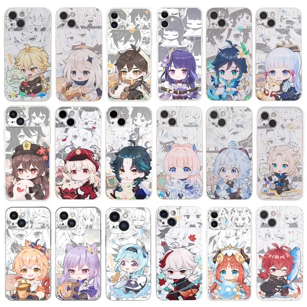 Chibi Genshin Impact iPhone Case Kawaii Genshin Art Genshin Manga