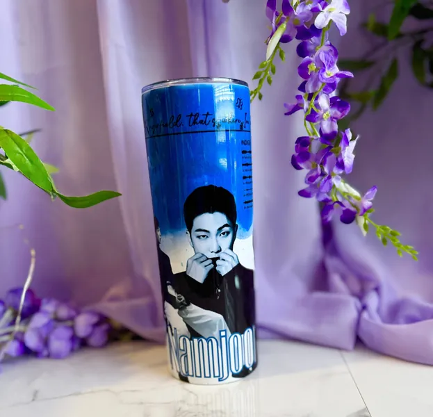 Namjoon From BTS 20oz Tumbler Double Wall 8 Hours Of Hot/Cold | BTS | kpop Tumbler | Kpop Gift | Army gifts | RM Tumbler.