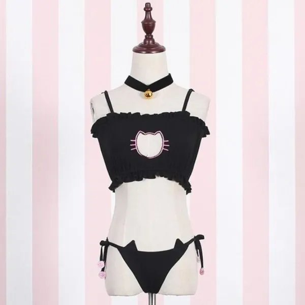Peekaboo Neko Lingerie Set - Black Neko Set