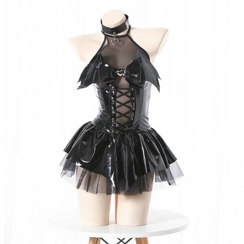 HALLOWEEN SUCCUBUS BODYSUIT DRESS | Black / M