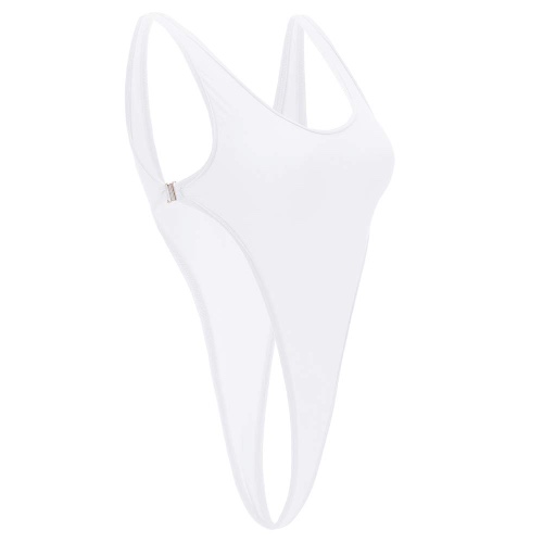 FYMNSI Damen Transparent Bodys Ärmellos Stringbody Rückenfreis Bodysuit Unterhemd Träger Top Dessous Achselhemd Sexy Negligee Overall Monokini Einteiler Unterwäsche Nachtwäsche Babydoll Reizwäsche - Einheitsgröße #B: Weiß