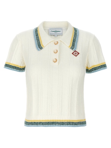 Bouclè  Shirt Polo White - S