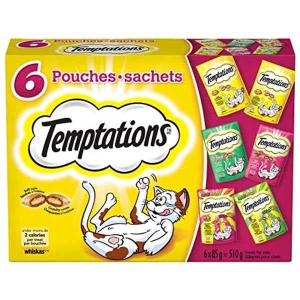 TEMPTATIONS Cat Treats, Assorted Variety Pack, 510g (6x85g Pack)
