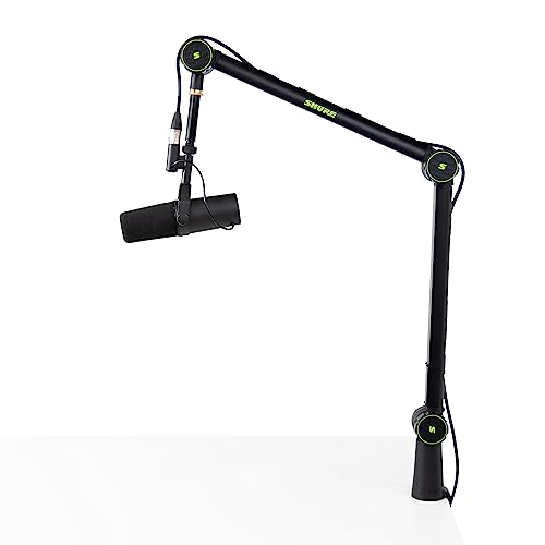 Shure by Gator Deluxe Articulating Desktop Podcasting Mic Boom Arm with Cable Management Channel; (SH-BROADCAST1)