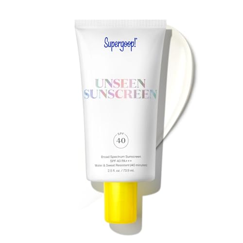 Supergoop! Unseen Sunscreen - SPF 40 - Invisible, Broad Spectrum Face Sunscreen - Weightless, Scentless, and Oil Free - For All Skin Types and Skin Tones - 2.5 fl oz - 2.5 Fl Oz (Pack of 1)