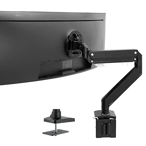 VIVO Premium Aluminum Heavy Duty Monitor Arm for Ultrawide Monitors up to 49 inches and 33 lbs, Single Desk Mount Stand, Pneumatic Height, Max VESA 100x100, Black, STAND-V101G1 - Classic