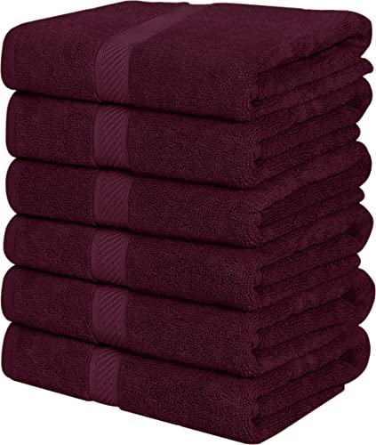 Utopia Towels [6 Pack] Bath Towel Set, 100% Ring Spun Cotton (24 x 48 Inches) Medium Lightweight and Highly Absorbent Quick Drying , Premium Towels for Hotel, Spa and Bathroom (Grey) - 24 x 48 Inches White