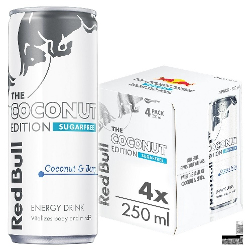 Red Bull Energy Drink Sugar Free Coconut & Berry, Coconut Edition 4 x 250ml
