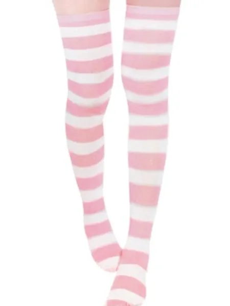 ZANZEA Womens Over Knee Thigh High Socks Long Striped Stocking