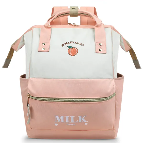 Kawaii Backpack Cute Travel Backpack for Girls,14/15.6 inch Laptop Backpack for Women Teacher School Work Bag,By Zomake(Peach)