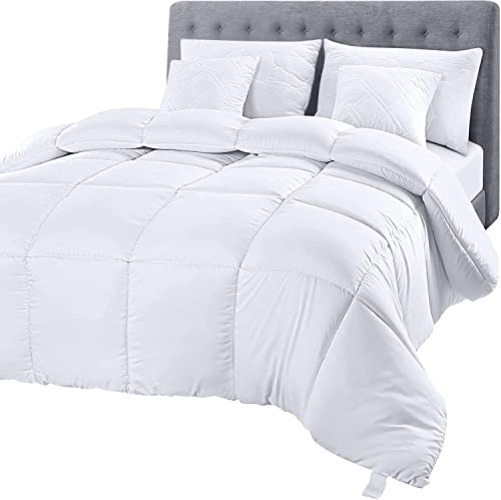 Utopia Bedding Comforter Duvet Insert - Quilted Comforter with Corner Tabs - Box Stitched Down Alternative Comforter (Twin, White) - Twin - White