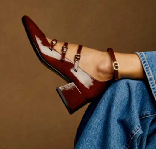 Elodie Mary Janes - Patent Mahogany