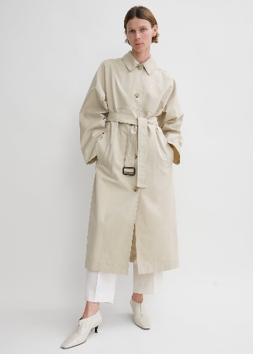 Tumbled cotton silk trench sand | 38