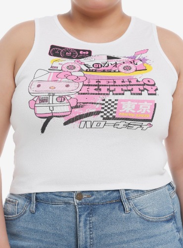 Hello Kitty Racer Girls Crop Tank Top