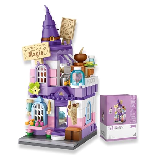 MEIEST Mini City Shop Street View Building Blocks Model Set,Simulation Architecture Collection Particle Construction Building Bricks Toy,Home Decoration,14+(Magic House) - Magic House
