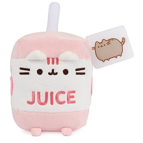 GUND Pusheen Juice Box Plush Cat Stuffed Animal for Ages 8 and Up, Pink/White, 6” - Juice Box