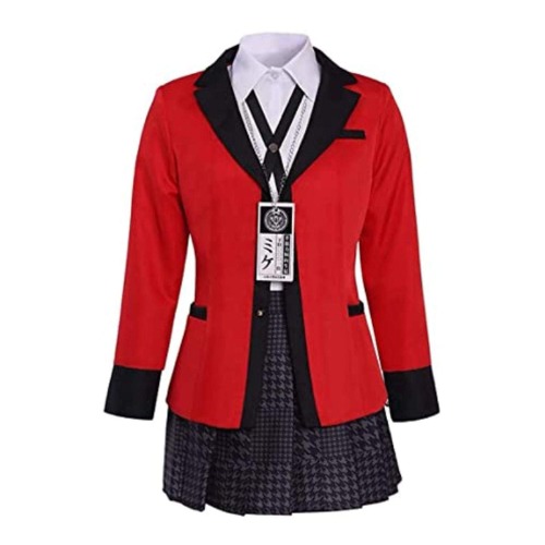 Ljourney Bestcomcl Jabami Yumeko Cosplay Outfit Uniform Perücken Set Anime Kakegurui Yumeko Cosplay Kostüm Schuluniformen Komplettes Set Für Frauen Mädchen - S Rot