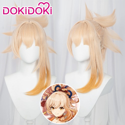 【Ready For Ship】DokiDoki Game Genshin Impact Cosplay Yoimiya Cosplay Wig | Yoimiya