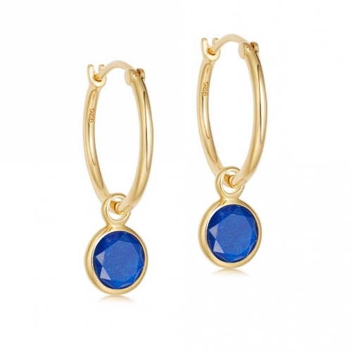 Nebula Hoop Earrings/18K Yellow Gold & Lapis Lazuli