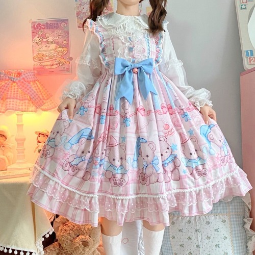 Little Baby Bear Lolita Dress - Pink