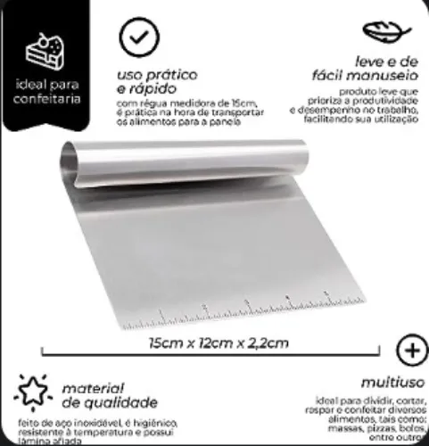 Espátula Prática Para Confeitar, Raspar, Cortar, Organizar, Dividir Massas
