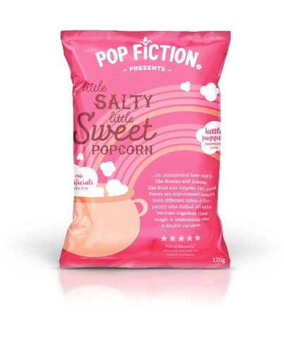 J.C.'S QUALITY FOODS Pop Fiction Little Salty Little Sweet Popcorn, 120 g