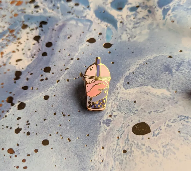 Enamel Pins - Mystic Bubble Tea Sparkle Enamel Pin