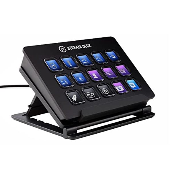 Elgato Stream Deck Classic - Live production controller with 15 customizable LCD keys and adjustable stand, trigger actions in OBS Studio, Streamlabs, Twitch, YouTube and more, works with PC/Mac - 15 Keys (Classic)