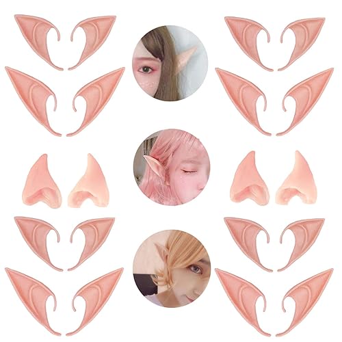 6 Pair Fairy Pixie Elf Ears for Halloween Christmas Cosplay Angel Elven Elf Ears Dress Up