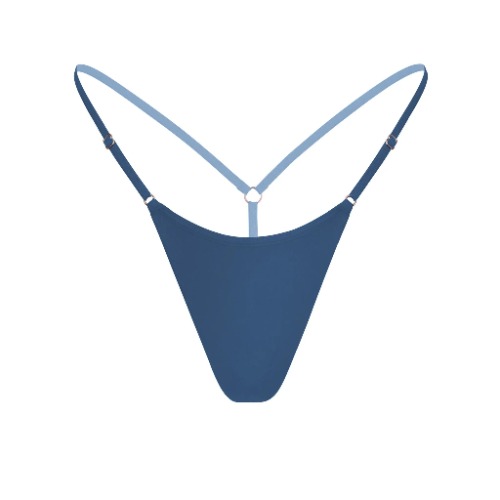Caress Micro-G String Dark Denim Blue - M/L / Dark Denim Blue