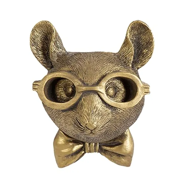 GUASDIE Animal Heads Wall Decor, Faux Deer Head Mount, Animal Sculptures Wall Decor, Resin Animal Head Wall Hanging Decoration for Living Room Bedroom Kitchen Gift,Rat