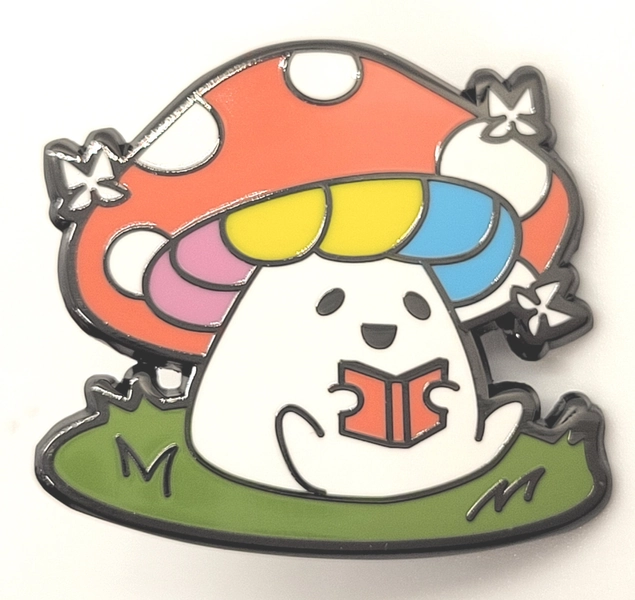 Adorable Mushroom Pan Pride Pin Hard Enamel with Pansexual Flag Colors | Subtle Gay Pin | *FREE SHIPPING*