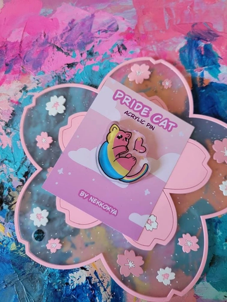 Pride Cat - Pansexual Pride Pin (Acrylic Pin)