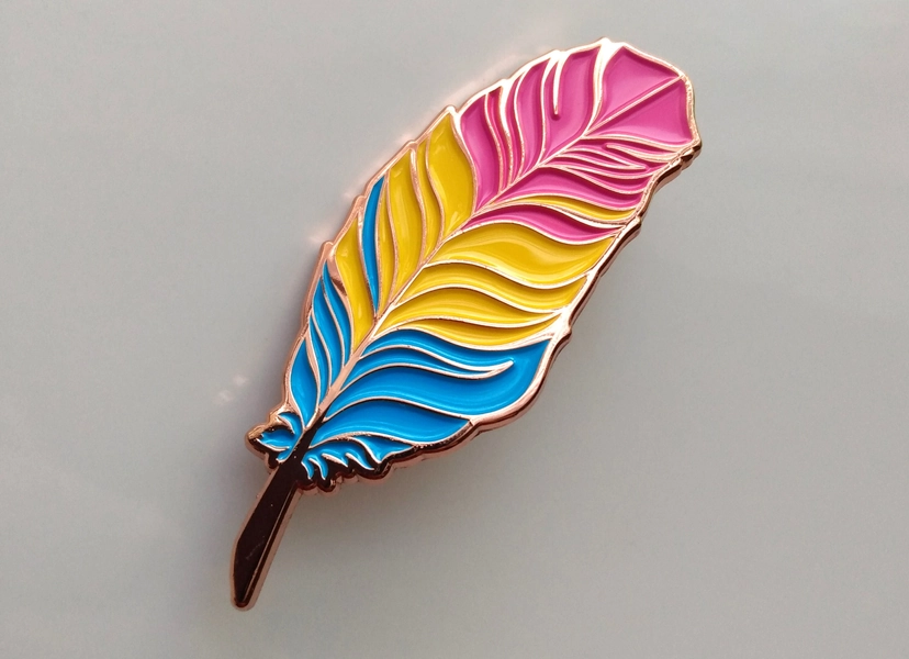 Pan Pride Feather Enamel Pin LGBT Pansexual